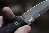 MKM Maniago Dark Matter MagnaCut Fixed Blade Knife With Fat Carbon Handle For Outdoorsmen Full Tang by MKM-Maniago Knife Makers