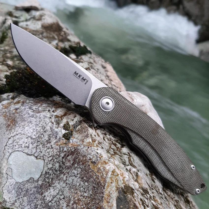 MKM Timavo Linerlock Knife By Viper Green Micarta M390 EDC Knife For Collectors Worldwide by MKM-Maniago Knife Makers