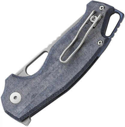 MKM Vincent Linerlock Knife - CPM MagnaCut Blade, Denim Canvas Micarta Handle For Everyday Carry by MKM-Maniago Knife Makers