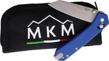 MKM Maniago Knife Makers Yipper Crossbar Lock EDC Knife - MagnaCut Blade, Blue G10 Handle, 4 Inch by MKM-Maniago Knife Makers
