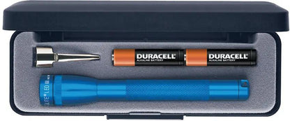 MagLite Mini LED Blue Flashlight With Aircraft Aluminum Body Focusable Beam 84 Lumen EDC For Outdoor Enthusiasts by Mag-Lite