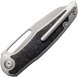Mallery Designs Phorus V2 Linerlock DL01-BP - S90V Blade Black Titanium Handle Dark Matter Blue Carbon Fiber Inlay by Mallery Designs