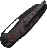 Mallery Designs Phorus V2 Linerlock Org DL01-OB - Black PVD S90V Blade With Dark Matter Orange Carbon Fiber Inlay by Mallery Designs