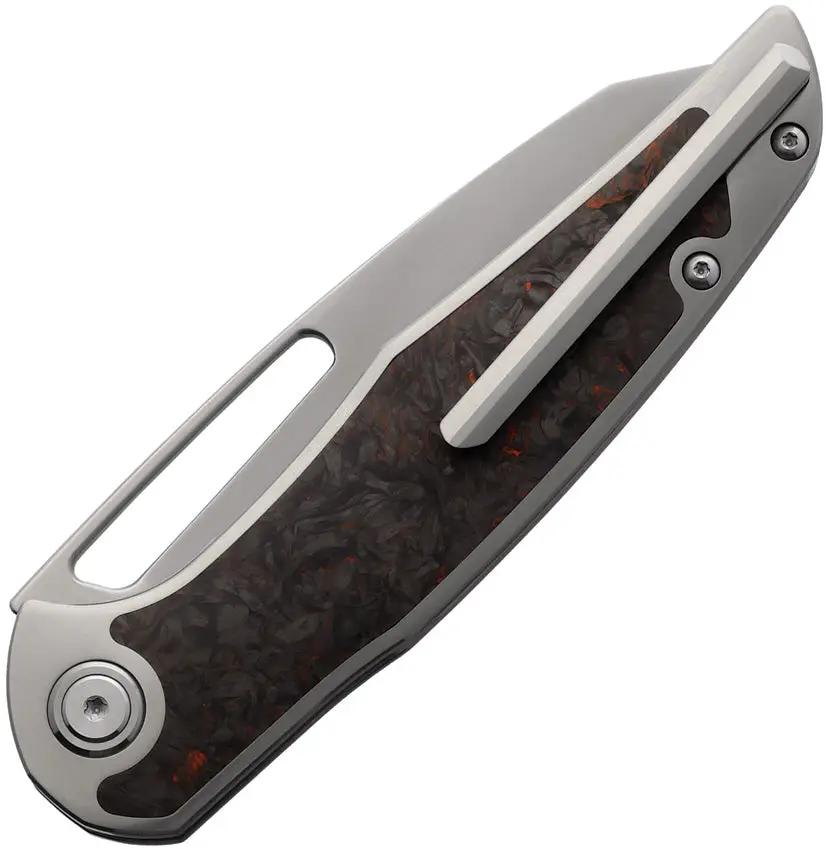 Mallery Designs Phorus V2 Linerlock Knife - S90V Blade Dark Matter Orange Carbon Fiber Inlay by Mallery Designs
