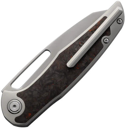 Mallery Designs Phorus V2 Linerlock Knife - S90V Blade Dark Matter Orange Carbon Fiber Inlay by Mallery Designs