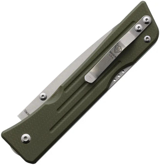 Main Street Route 66 Lockback OD Tanto MMS002 - S45VN Steel Blade With OD Green G10 Handle by Main Street