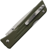 Main Street Route 66 Lockback Knife - S45VN Drop Point, OD Green G10 Handle, Pocket Clip by Main Street