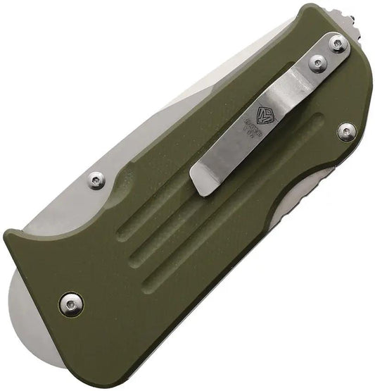 Main Street Broadway Lockback Knife - With OD Green G10 Handle And S45VN Drop Point Blade by Main Street