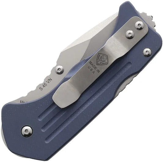 Main Street Lombard Lockback Denim DP MMS017 - S45VN Drop Point Blade And Denim G10 Handle by Main Street