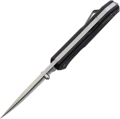 Main Street Bourbon Lockback Knife - Black G10 Handle With 2.9in S45VN Drop Point Blade by Main Street