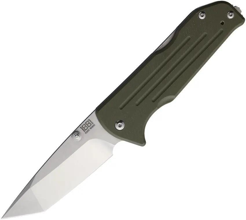 Main Street Bourbon Lockback OD Tanto MMS020 - S45VN Blade Steel With OD Green G10 Handle And Pocket Clip by Main Street