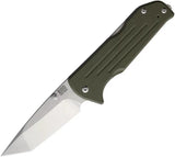 Main Street Bourbon Lockback OD Tanto MMS020 - S45VN Blade Steel With OD Green G10 Handle And Pocket Clip by Main Street