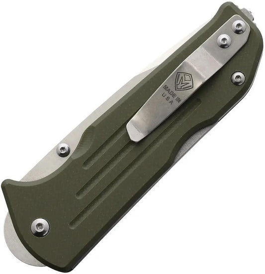 Main Street Bourbon Lockback OD Tanto MMS020 - S45VN Blade Steel With OD Green G10 Handle And Pocket Clip by Main Street