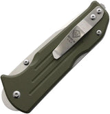 Main Street Bourbon Lockback OD Tanto MMS020 - S45VN Blade Steel With OD Green G10 Handle And Pocket Clip by Main Street