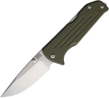 Main Street Bourbon Lockback OD DP - S45VN Drop Point Knife With Olive Drab G10 Handle And Case by Main Street