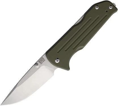 Main Street Bourbon Lockback OD DP - S45VN Drop Point Knife With Olive Drab G10 Handle And Case by Main Street