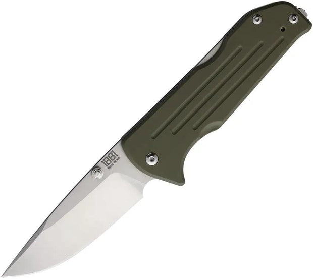 Main Street Bourbon Lockback OD DP - S45VN Drop Point Knife With Olive Drab G10 Handle And Case by Main Street