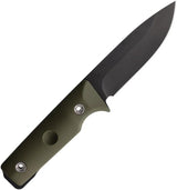 Main Street The San Fixed Blade Knife - 8.75 Inch Overall, 4 Inch 1095 Cro-Van Drop Point Blade, OD Green G10 by Main Street