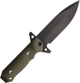 Main Street AIO 2 Fixed Blade Black Coated 1095 CroVan Steel With OD Green G10 Handle Full Tang Lanyard Hole by Main Street