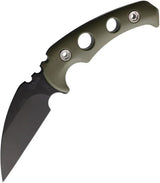 Main Street Fighting Utility Knife OD MMS043 - 3.75in Black 1095 Cro-Van Wharncliffe Blade OD Green G10 Handle by Main Street