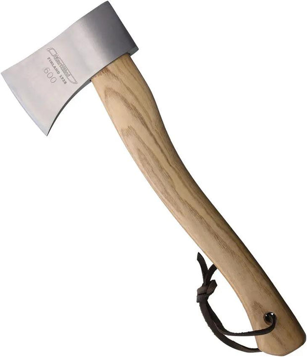 Marttiini Camping Axe 1031030 Powerful Carbon Steel Head Ash Wood Handle 600g Leather Belt Sheath for Campers by Marttiini