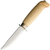 Marttiini Scout Knife 508010C Satin 3.5in Blade Curly Birch Handle Durable Leather Belt Sheath Outdoor Knife For Campers by Marttiini