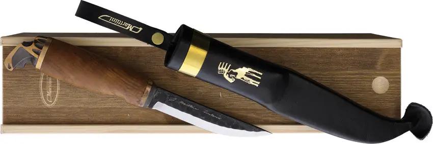 Marttiini Moose Knife With Wooden Gift Box For Hunters Premium Curly Birch Handle 80CrV2 Blade by Marttiini