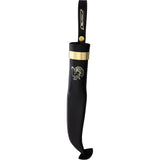 Marttiini Wood Grouse Hunting Knife With Curly Birch Handle Bronze Pommel Stainless Blade Leather Sheath Outdoor Hunters by Marttiini