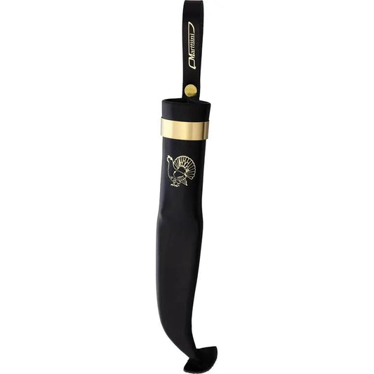 Marttiini Wood Grouse Hunting Knife With Curly Birch Handle Bronze Pommel Stainless Blade Leather Sheath Outdoor Hunters by Marttiini