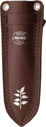 Marttiini Premium Herb Knife Birch With Serrated 2.75in Blade And Leather Sheath For Home Cooks by Marttiini