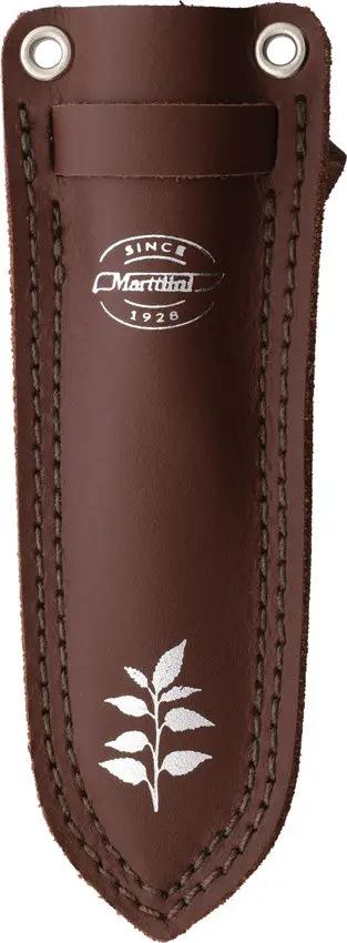 Marttiini Premium Herb Knife Birch With Serrated 2.75in Blade And Leather Sheath For Home Cooks by Marttiini