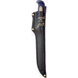 Marttiini Martef Fillet Knife 6 Inch Stainless Blade With Blue Textured Rubber Handle Belt Sheath For Anglers Finland by Marttiini