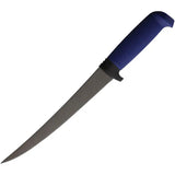 Marttiini Martef Fillet Knife With Leather Sheath 9 Inch Blade Rugged Blue Rubber Handle For Anglers by Marttiini