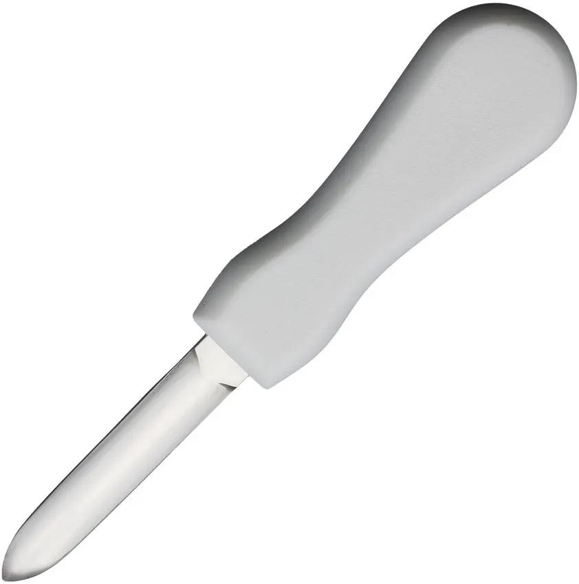Mundial Oyster Knife - New Haven Style Satin Stainless Blade With White Polypropylene Handle by Mundial