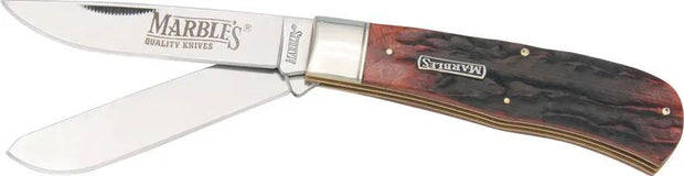Marbles Jumbo Trapper KB222 - Stag Bone Handles With Nickel Silver Bolsters And Stainless Clip And Spey Blades by Marbles