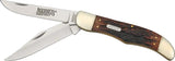 Marbles Folding Hunter KB223 - 5 1/4 Inch Closed Stainless Clip And Skinning Blades With Stag Bone Handles by Marbles