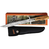 Marbles Folding Bowie KE01 - Stainless Bowie Blade, White Bone Handle, Blade Etching, Inlay Shield by Marbles