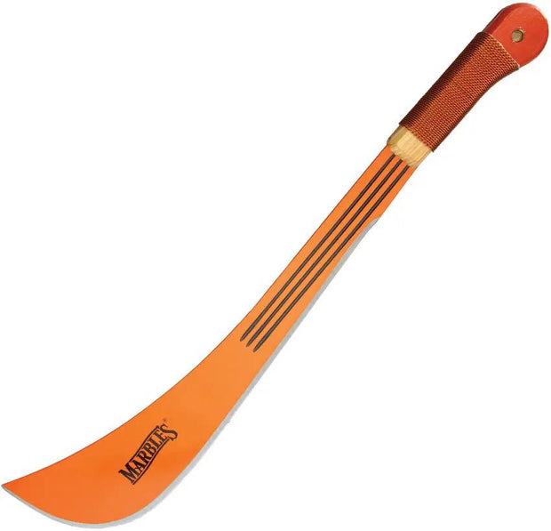 Marbles Swamp Master Machete - 18 Inch Orange Finish Stainless Blade With Full Tang And Lanyard Hole by Marbles