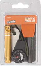Marbles Survival Combo R0002 - All In One Outdoor Survival Kit With Compass, Ferro Rod, Whistle And Paracord by Marbles