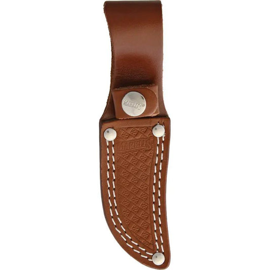 Marbles Small Hunter - Stainless 3-Inch Clip Point Knife With Satin Finish And Stacked Leather Handle Belt Sheath by Marbles