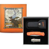 Marbles Grandfather Mountain Set MR425 - 5 Inch Lockback Knife Orange Grip Clip Point Blade And Waterproof Match Safe by Marbles