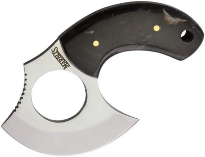 Marbles Horn Skinner - Stainless Satin Blade, Horn Handle, Full Tang, Lanyard Hole, Belt Sheath by Marbles
