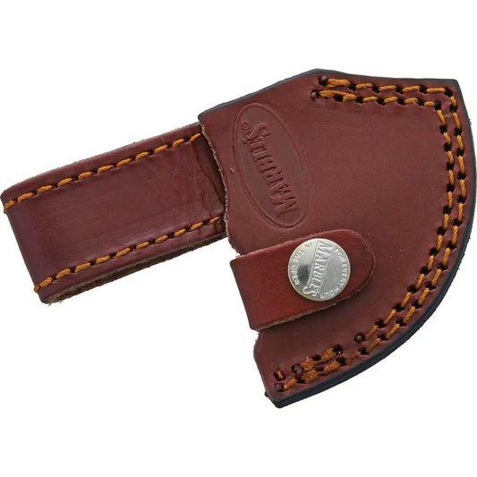 Marbles Damascus Skinner MR453 EG734 - Full Tang Knife With 2.75 Inch Damascus Blade Horn Handle Leather Belt Sheath by Marbles