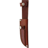 Marbles Fixed Blade Combo MR455 EG736 - Damascus Steel Blade With Jigged Horn Handle And Leather Sheath by Marbles