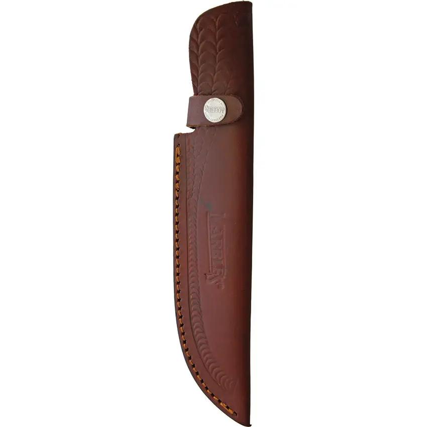 Marbles Bowie Horn MR456 EG 737 - 6In Satin Clip Point Blade Jigged Horn Handle Leather Belt Sheath by Marbles