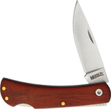 Marbles Wood Lockback Knife PK2632 MR470 - Satin Stainless Blade Brown Wood Handle 3.25in Closed by Marbles