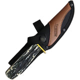 Marbles Cowboy Skinner Knife - Stag Bone Handle, Satin Finish Blade, Full Tang, Belt Sheath Included by Marbles