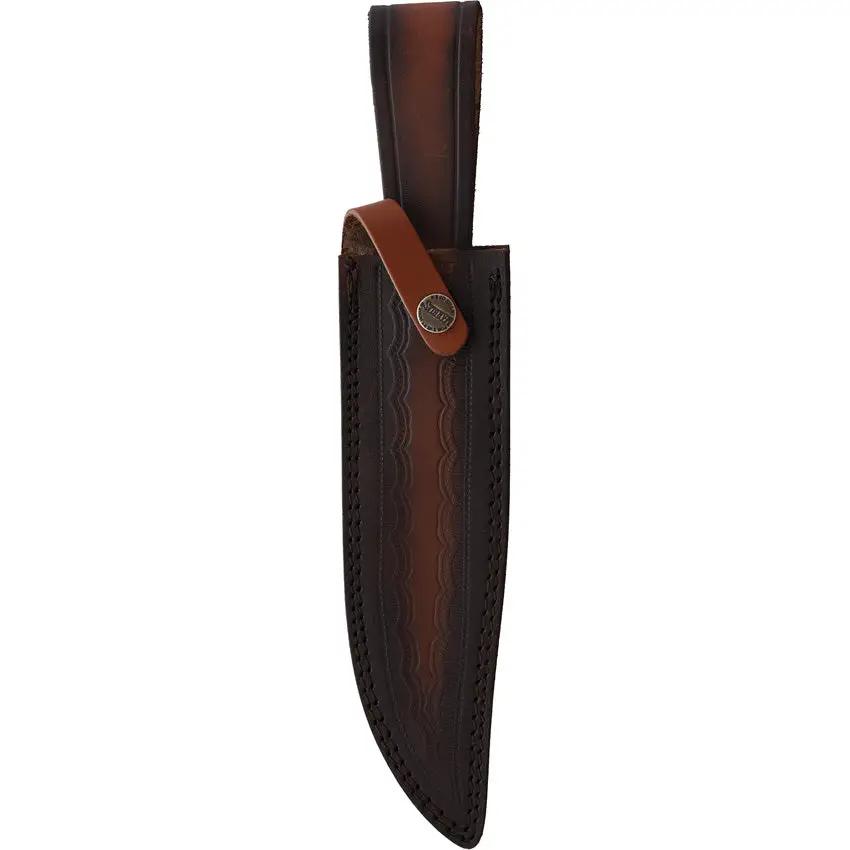 Marbles Bowie Damascus MR483 - 14 Inch Damascus Bowie Knife With Guard Pommel And Leather Sheath by Marbles