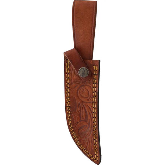 Marbles Skinner Wood Stag Knife MR490 - 5.5 Inch Satin Stainless Skinner Blade Brass Guard Pommel Blue Stone Handle by Marbles