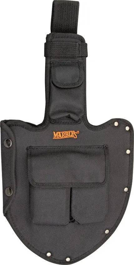 Marbles Firemans Shovel Sheath H0010 - Heavy Black Nylon Belt Loop With Orange Logo And Sharpening Stone Pouch by Marbles